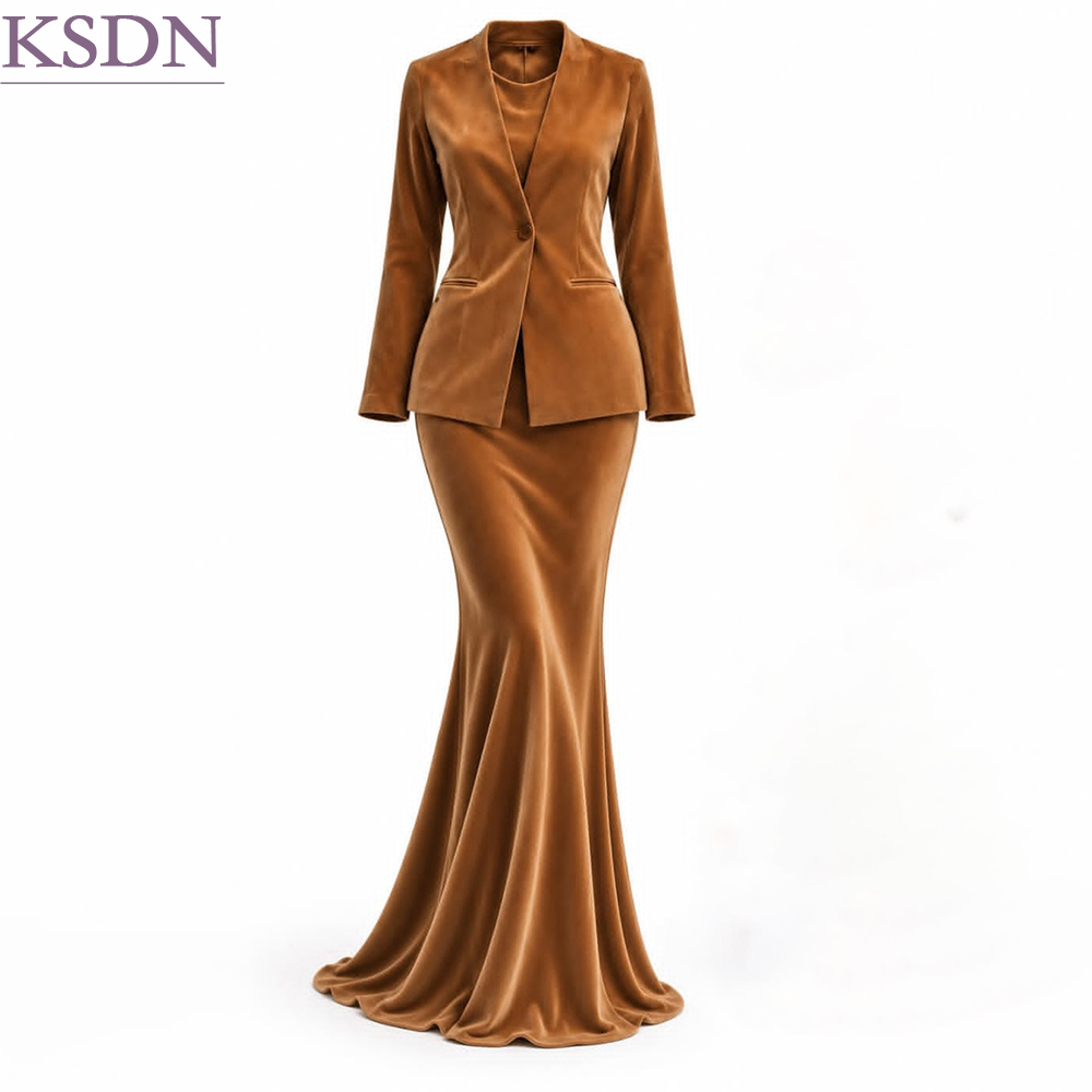 Formal Skirt - Модный бархатный женский костюм: элегантный комплект