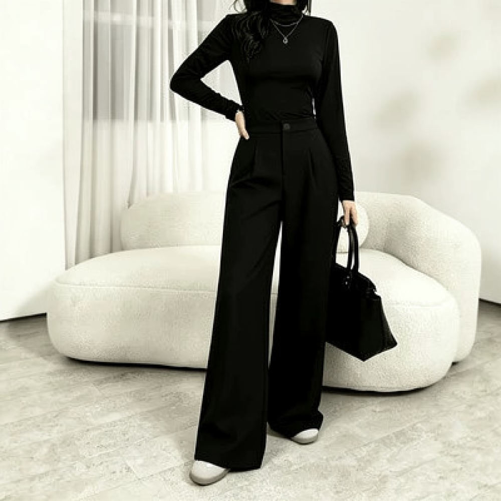 Tailored Trouser Wide - Женские брюки-костюм с широкими штанинами, высокой