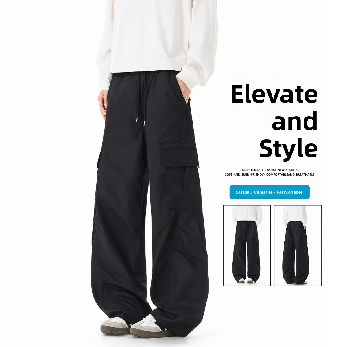 Tailored Trouser Wide - Модные спортивные брюки с 3D-эффектом, мужские,