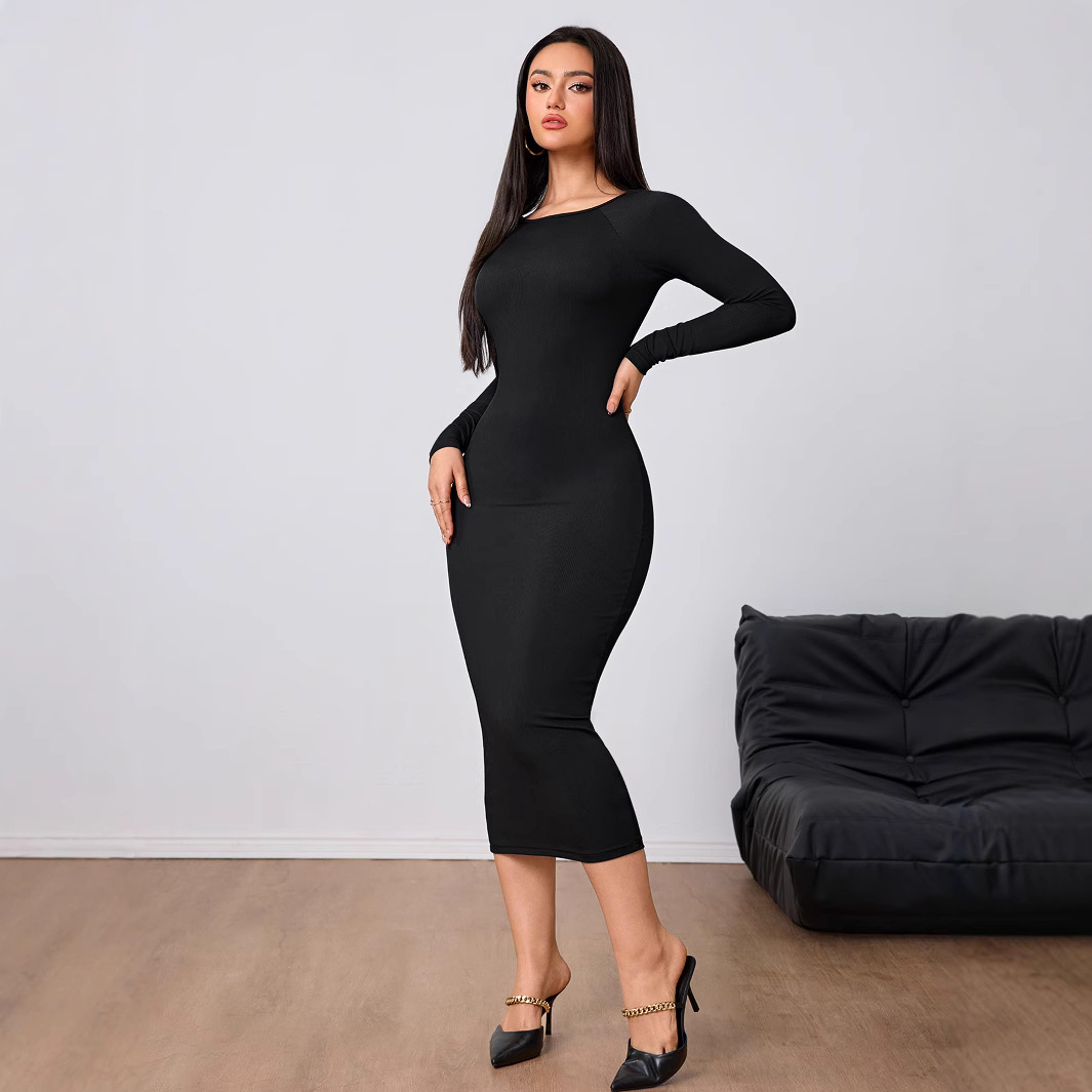 Женское модное простое платье  – обзор и цена Midi Dress