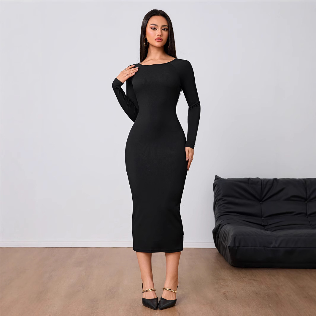 Женское модное простое платье  – обзор и цена Midi Dress